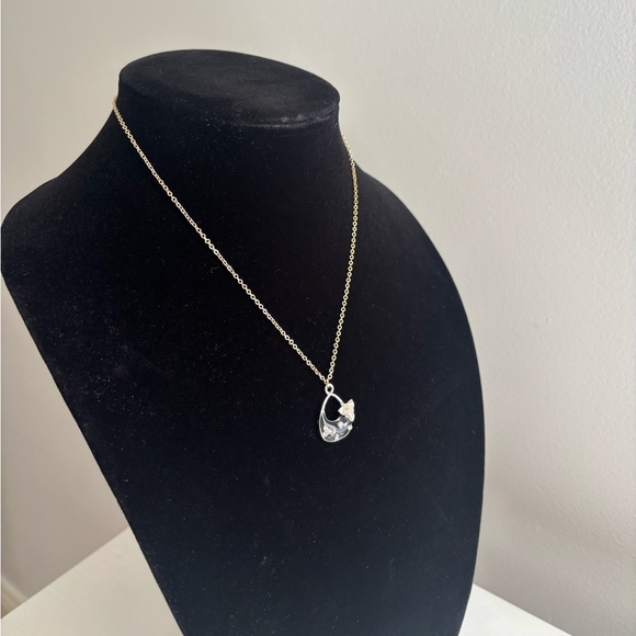 Gold-Tone Floral Heart Pendant Necklace - Women's Jewelry - Picture 3 of 6